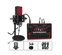 Sound Card Kit, Sound Card Microphone Audio USB Headset Webcast Live Sound Card Interface External Usb Sound Card For Singing(G3 With L9 Red)