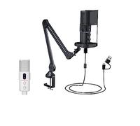 Sound Card Kit, STA-U2A Studio Condenser USB Computer Microphone Kit With Adjustable Scissor Arm Stand Shock Mount For Voice Over(Bianco)
