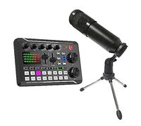 Sound Card Kit Studio Record Sound Card Kit Record Phone Computer Live Audio With Cable Phone Computer Live Voice Mixer Set Studio Setup For Recording Music (Color : With Microphone, Size : 1)