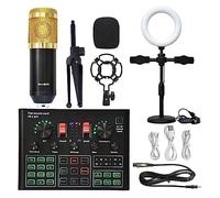 Sound Card Kit, The Sound Card Can Be Connected To A Computer Phone Headset Microphone For Recording Live Broadcasting And Singing(BM800 V9 Fill light)