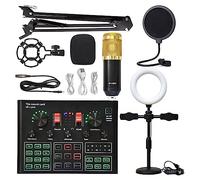 Sound Card Kit, The Sound Card Can Be Connected To A Computer Phone Headset Microphone For Recording Live Broadcasting And Singing(BM900 V9 Fill light)