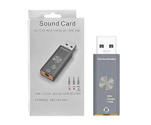 Sound Card, Portable And Lightweight, Gray, Studio Recording Sound Card, Podcast Streaming Adapter, Noise Reduction Technology, For Live Streaming, Music Production, Voice Over