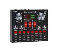 Sound Card, Streaming Table, Wireless Audio Equipment, Compact, Portable, User Friendly, Content Creators, Players And Musicians Streaming Audio, For Voice Changer, Black, 14.1 Cm