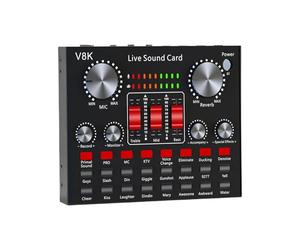 Sound Card, Streaming Table, Wireless Audio Equipment, Compact, Portable, User Friendly, Content Creators, Players And Musicians Streaming Audio, For Voice Changer, Black, 14.1 Cm
