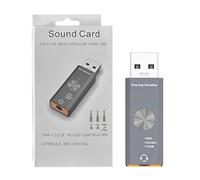 Sound Card - USB 3.5mm Adapter with Noise Reduction | Audio Adapter | for Game Live Streaming Music Production Studio Home Recording Podcast Voice-over Meeting