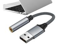Sound Card USB Converter - 3.5mm Jack Port, Stereo Audio Cable | Multi- Audio Adapter For Music Equipment, Voice Recording, And Desktop Playback In Office, Streaming, Or Multimedia Editing