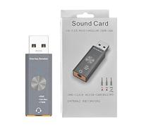 Sound Card | USB to 3.5 mm Noise Reduction Adapter, USB Sound Card | for Studio Podcast Game Live Streaming Music Production Voice Over Home Recording Meeting