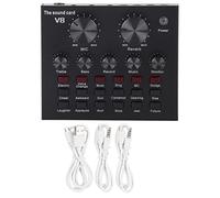 Sound Card,V8 Second Generation Bluetooth Computer Live Broadcast Voice Changing Card Black ABS