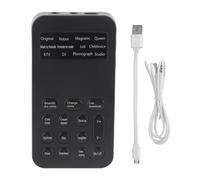 Sound Card Voice Changer Universal USB Live Broadcast Device with 12 Voice Effects Male Female Baby Loli Voice Adjustment for Streaming Gaming PC Mobile Phone ABS Black 68g