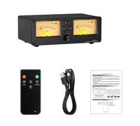 Sound Double Analog Meter Sound Leveling Panel Display 2 Way Amplifier Loudspeaker Switcher Box With Remote Controller Aluminum Switcher For Multiple Speakers