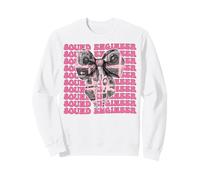 Sound Engineer Audio Sound Engineering Girl Mom Coquette Bow Sweatshirt