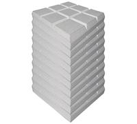 Sound Examination Panels for Walls - 10 Pack Acoustic Foam Wedges | High Density Fireproof Soundproof Tiles for Home Cinema, Recording Studio, Office, Playroom and Music Production