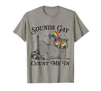 Sound Gay Count Me In LGBTQ Pride Month Raccoon Rainbow Flag T-Shirt