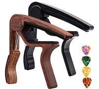 Sound Harbor 2 Pack Guitar Capo, Black & Rosewood, For Acoustic & Electric Guitar