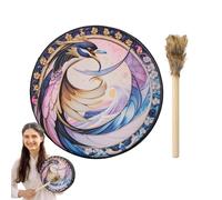 Sound Healing Hand Drum,Bird Print Shamanic Drums Drum Instruments - Round Sound Healing Tool Shaman Tools for Music Meditation Rituals