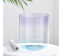 Sound Healing Meditation Quartz Chakra Crystal Singing Bowl with Suede Striker O-ring(A note,6 inch)