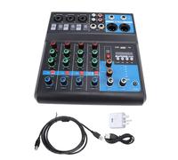 Sound Mixer, 5 Channels DJ Mixer Multifunctional Sounds Board Reverberation Delay Effect Sound Board Console 100240V For Professional Vocals and Instrumental Sounds (GB