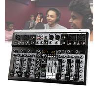 Sound Mixer Console, USB Studio Mixer, with USB Drive/Bluetooth/Computer/4 Channel Stereo Input DJ Mixer, for Pc Recording Karaoke Studio Streaming. 6-Channel