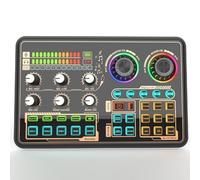 Sound Mixer Dual Core Chip, Multiple Inputs 5 Singing Modes Portable Sound Mixing Console with Wired Wireless Accompaniment, for Recording, Live Streaming, Podcasting