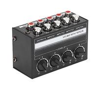 Sound Mixer, Mini Passive Stereo Mixer Tablet Portable 4 Channel White for CD Player Computer Phone