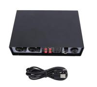 Sound Mixing Console Professional 2 in 2 Out Digital Audio Mixer with Built in Preamp 48V Phantom Power for Live Performances Recording Studio Metal Construction