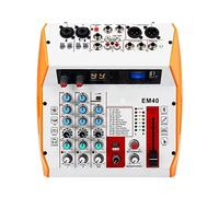 Sound Mixing Console USB Record Computer Playback 4 Channels Mixer Audio with PAD Bluetooth 99 DSP Effect for Guitar Bass PC (Color : White) (White)