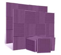 Sound Proof Foam Panels 12Pack 30x30cm Acoustic Foam Soundproofing Studio KTV Sound Absorbing Panels Sponge Pad Isolation Wall 2.5/5cm Thick(PURPLE,2.5cm)