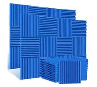 Sound Proof Foam Panels 12Pack 30x30cm Acoustic Foam Soundproofing Studio KTV Sound Absorbing Panels Sponge Pad Isolation Wall 2.5/5cm Thick(Blue,2.5cm)