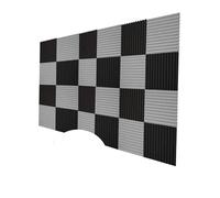 Sound Proof Foam Panels 24 Pcs 30x30x2.5cm Acoustic Foam Soundproofing Wall Panels Studio Sound Absorption Insulation Groove Panel 12Black 12Grey for Office(12Grey 12Black)