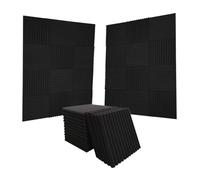 Sound Proof Foam Panels 24 Pcs 30x30x2.5cm Acoustic Foam Soundproofing Wall Panels Studio Sound Absorption Insulation Groove Panel 12Black 12Grey(24Black)