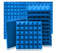 Sound Proof Foam Panels Acoustic Foam Panel 6/12/24 Pcs Sound Proof Ideal for Studios, Home Theaters, and Recording Spaces， Sponge Wall Treatment for Office(Blue,24 Pcs With Tapes)
