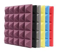 Sound Proof Foam Panels Acoustic Foam Panels Pyramid 2" X 12", Soundproofing Noise Cancelling Double-Side Adhesive for Home, Studio(Red-30x30x5,5PCS)