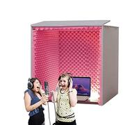 Sound proof foam panels,Portable Soundproof Booth,acoustic panels 80X80X80cm Studio Recording Microphone Isolation Shield,Great to Reduce Noise and Eliminate Echoes (Color : Red)