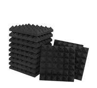 Sound Proofing Panels 12-36PCS Sound Absorbing Wall Panel Acoustic Foam Self Adhesives Decor Studio Echo Canceling Treatment For Game Room Cinema(12PCS)