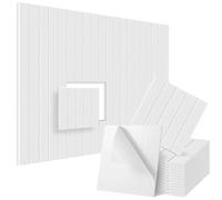 Sound proofing panels 12 Pack 300x300x9mm Square Self-Adhesive Acoustic Panel Sound Proof Vertical Stripe Panels For Wall Ceiling Treatment for Recording Studio(White)