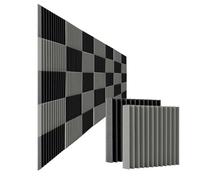 Sound Proofing Panels 50Pcs Studio Acoustic Foam Panel Soundproof Wall Noise Protective Sound Absorption Treatment Room 12" X12"X1"(Black Gray)