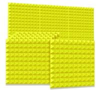 Sound Proofing Panels 6Pack 50x50x5cm Acoustic Foam Studio Soundproof Sound Absorption Treatment Noise Insulation Eliminate Echoes Panels(Yellow)