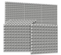 Sound Proofing Panels 6Pack 50x50x5cm Acoustic Foam Studio Soundproof Sound Absorption Treatment Noise Insulation Eliminate Echoes Panels(Grey)