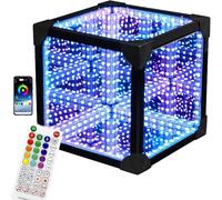 Sound Reactive LED Cube Lamp - Color-Changing USB Night Light with Remote Control, Perfect for Gaming and Parties, 20cm Square