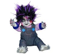 Sound Sensoring Sitting Ghosty Figure Glowing Face And Bone Chilling Noises For Houses Porch Decoration Scary Decorations Glowing Face
