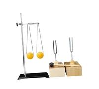Sound Teaching Set Featuring Double 440Hz Tuning Forks and Wooden Box for Physics Labs Education Physics Resonance Demonstration