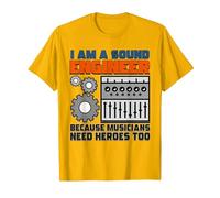 Sound Technician Music Tech - I am a Sound Engineer T-Shirt, Men, Golden Yellow, Large