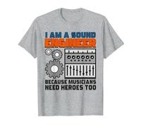 Sound Technician Music Tech - I am a Sound Engineer T-Shirt, Men, Heather Grey, Small