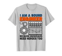 Sound Technician Music Tech - I am a Sound Engineer T-Shirt, Men, Silver Grey, 3X-Large