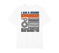 Sound Technician Music Tech - I am a Sound Engineer T-Shirt, Men's Big and Tall, White, 6X Tall