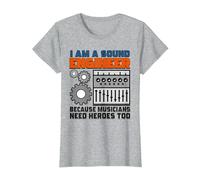 Sound Technician Music Tech - I am a Sound Engineer T-Shirt, Women, Heather Grey, Medium