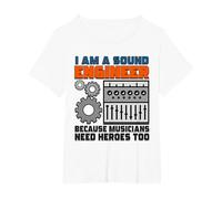 Sound Technician Music Tech - I am a Sound Engineer T-Shirt, Women's Plus, White, 2X