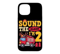 Sound The Alarm I'm 2 Fire Truck Firefighter 2nd Birthday Case for iPhone 15