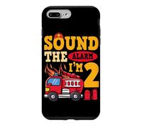 Sound The Alarm I'm 2 Fire Truck Firefighter 2nd Birthday Case for iPhone 7 Plus/8 Plus