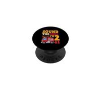 Sound The Alarm I'm 2 Fire Truck Firefighter 2nd Birthday PopSockets Adhesive PopGrip